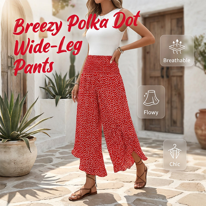 Women's Flowy Pants With A High Waist And Wide Legs