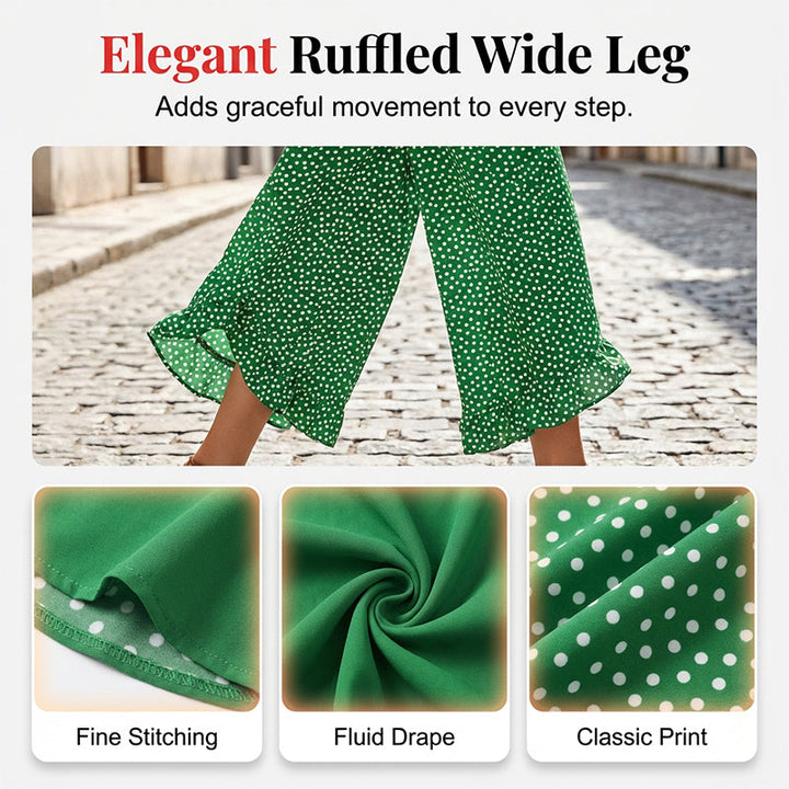 Women's Flowy Pants With A High Waist And Wide Legs