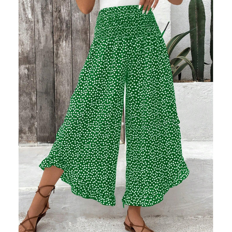 Women's Flowy Pants With A High Waist And Wide Legs