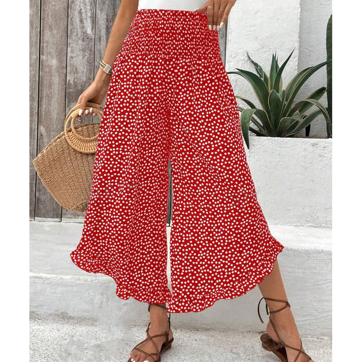 Women's Flowy Pants With A High Waist And Wide Legs